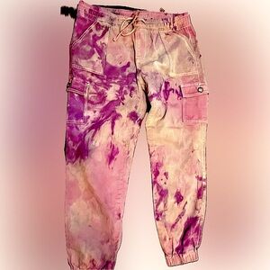 Hand Tie-Dyed Cargo Pants Women’s XL